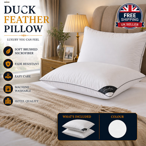 Duck feather pillows pair - feather,