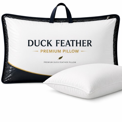 Duck feather pillows pair - duck,