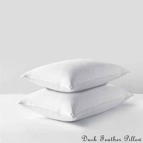 Duck feather pillows pair - duck,