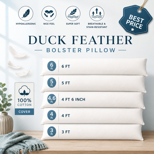 Duck feather down bolster - duck,