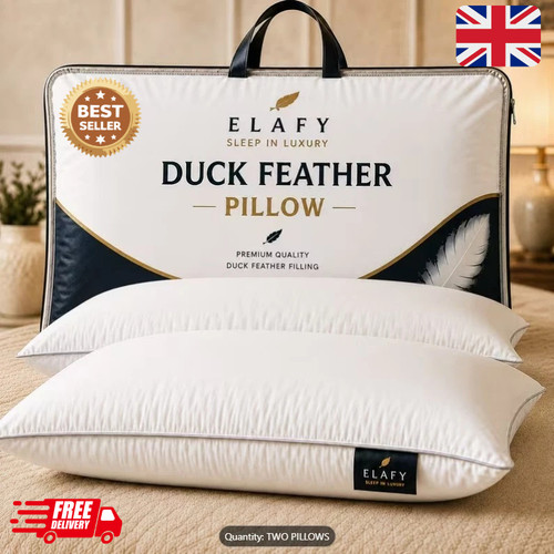 Duck feather pillows pair - feather,