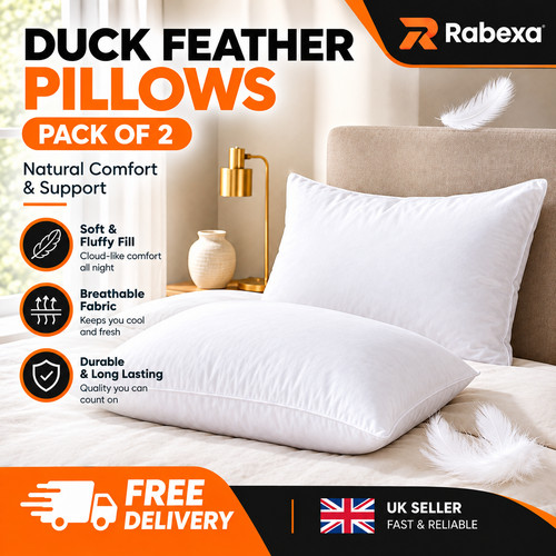 Duck feather pillows pair - duck,