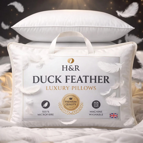 Duck feather pillows pair - feather,