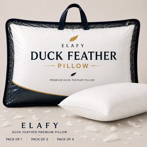 Duck feather pillows pair - feather,