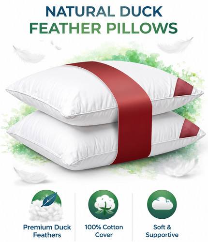 Duck feather pillow - duck, pair